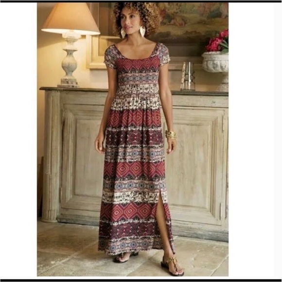Soft Surroundings Macelo Merlot Bohemian Style Maxi Dress - Picture 11 of 11